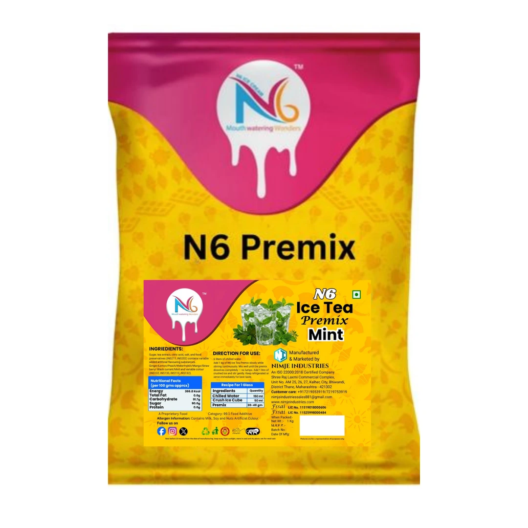 N6 Mint Ice Tea Premix instant iced tea mix for cafes hotels restaurants and distributors