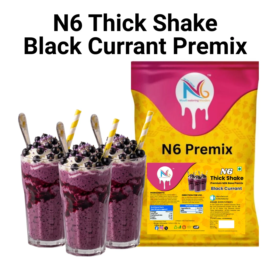 N6 Black Currant Thick Shake Premix (1kg) – Commercial Milk Base Powder for Cafes & Thick Shake Machines - Image 2