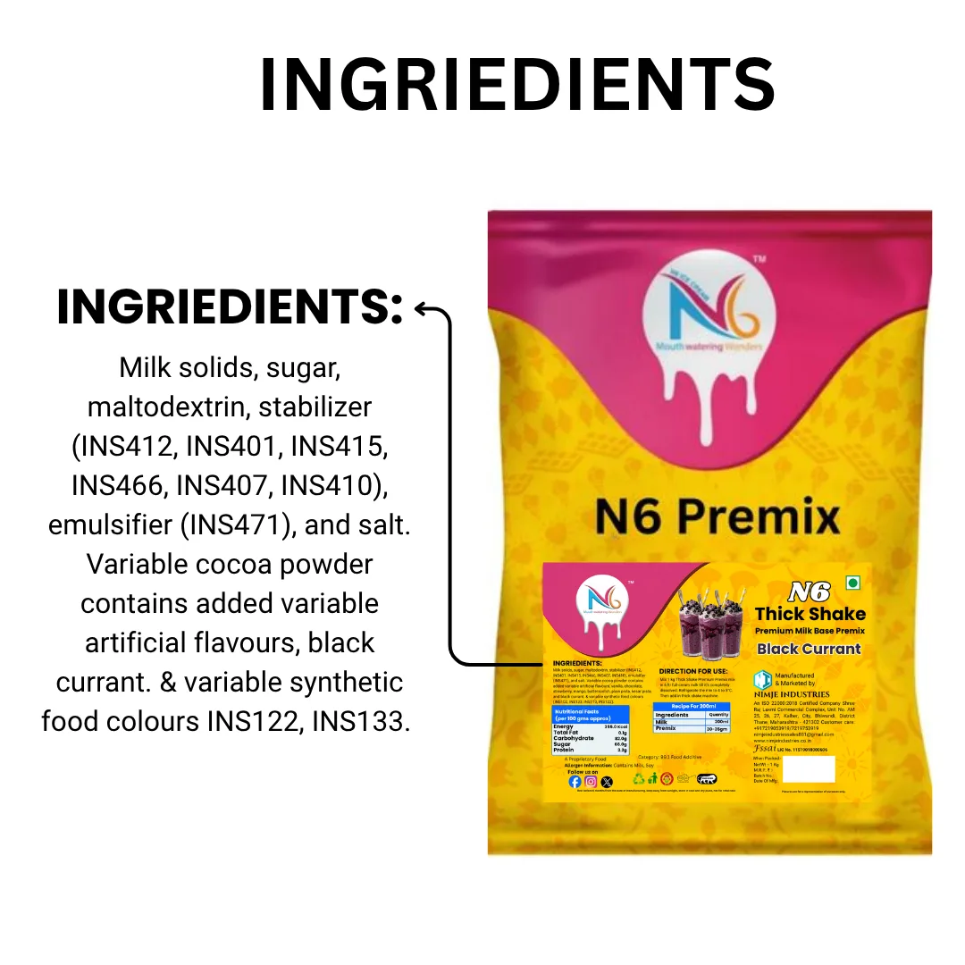 N6 Black Currant Thick Shake Premix (1kg) – Commercial Milk Base Powder for Cafes & Thick Shake Machines - Image 6