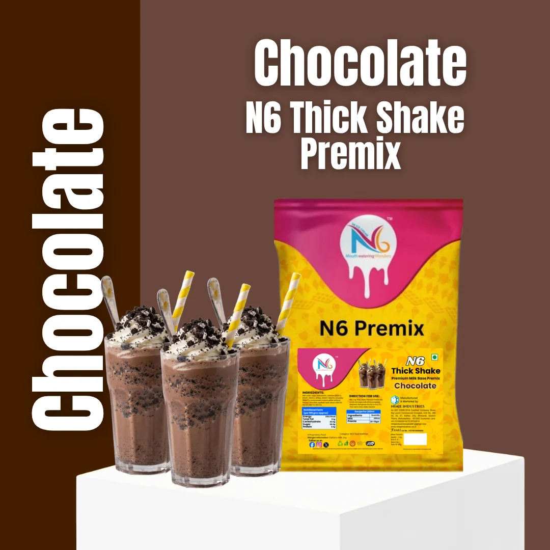 N6 chocolate thick shake premix 1kg commercial milk base powder by Nimje Industries