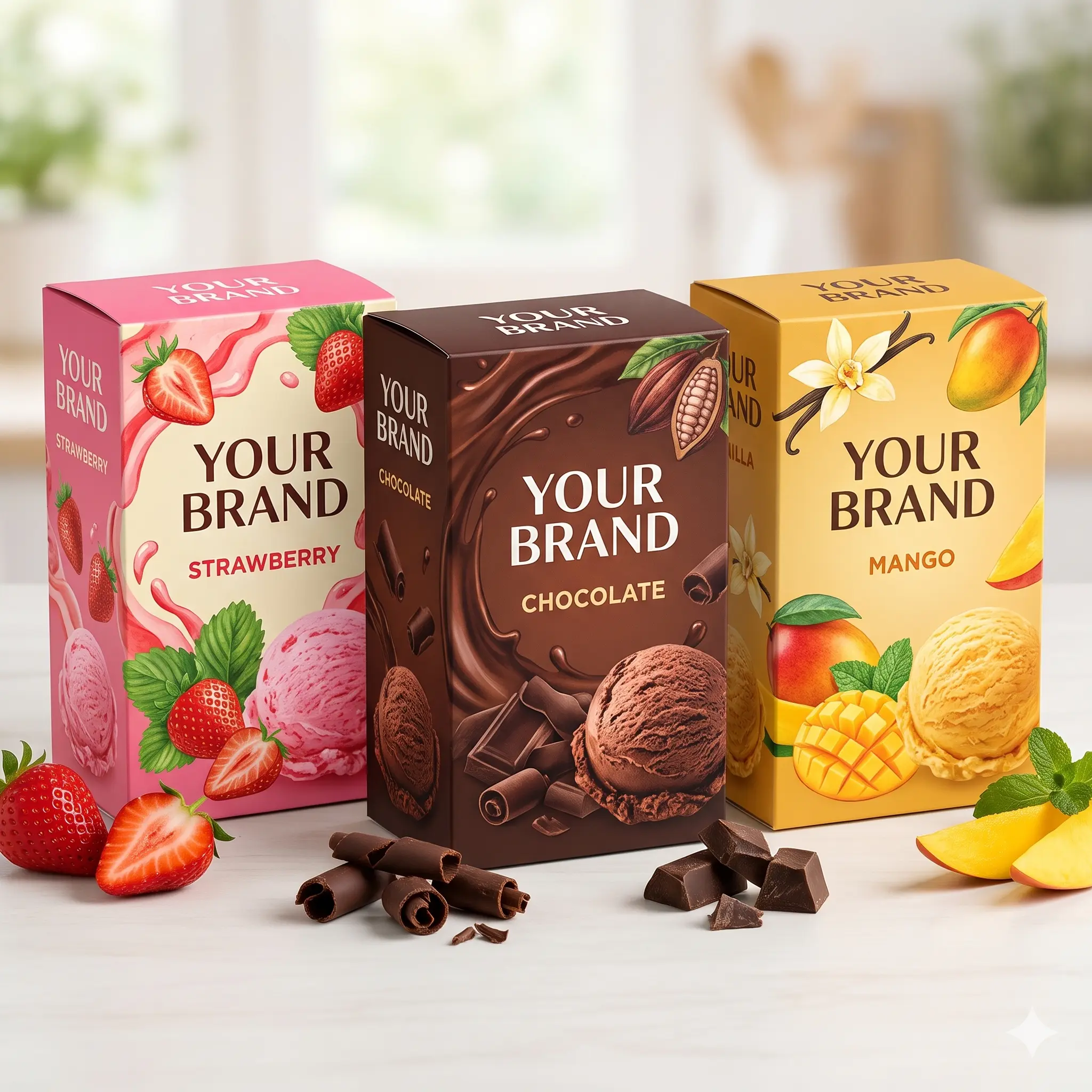 Premium ice cream product concept