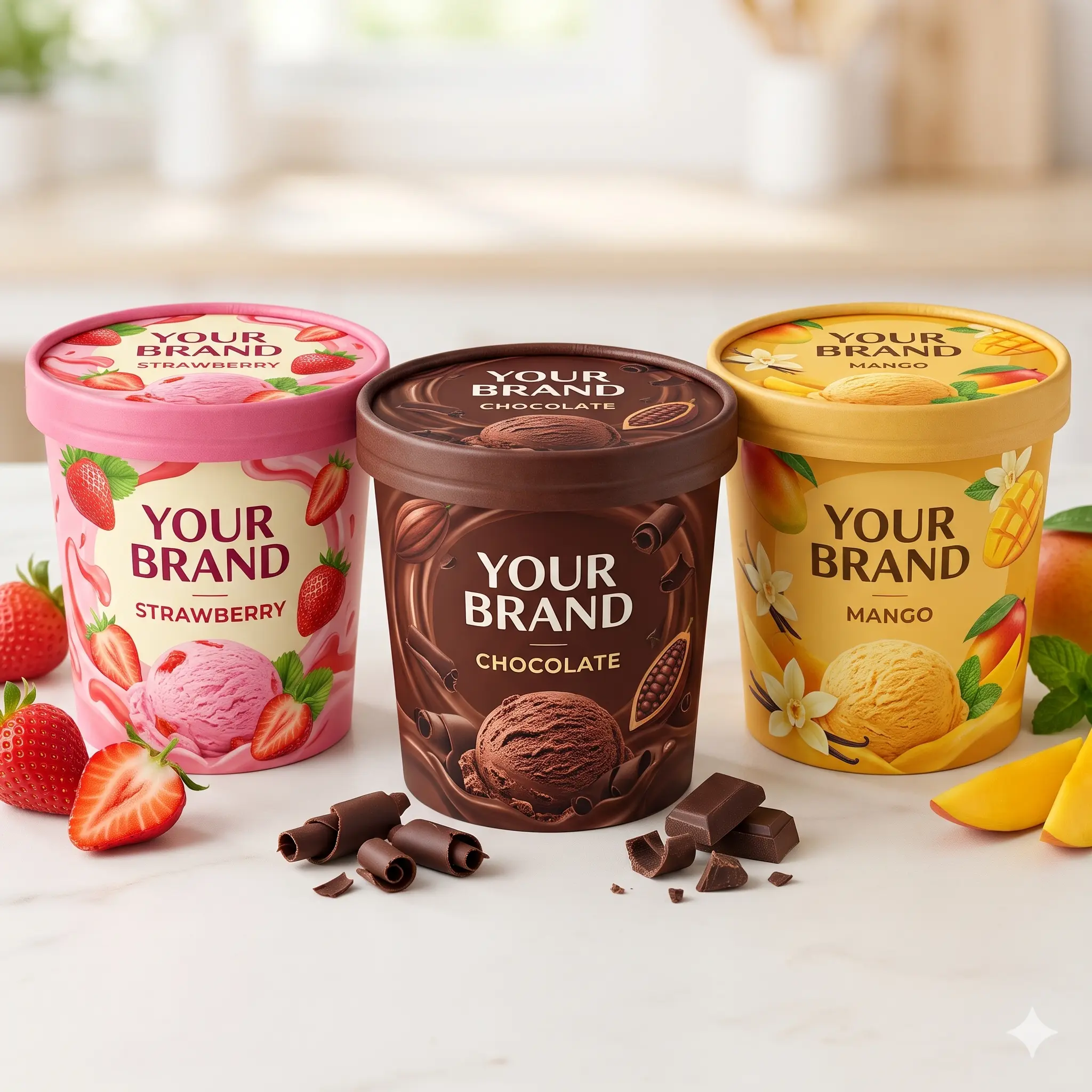 Colourful frozen dessert product inspiration