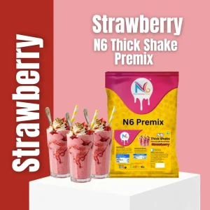 N6 strawberry thick shake premix 1kg commercial milk base powder by Nimje Industries